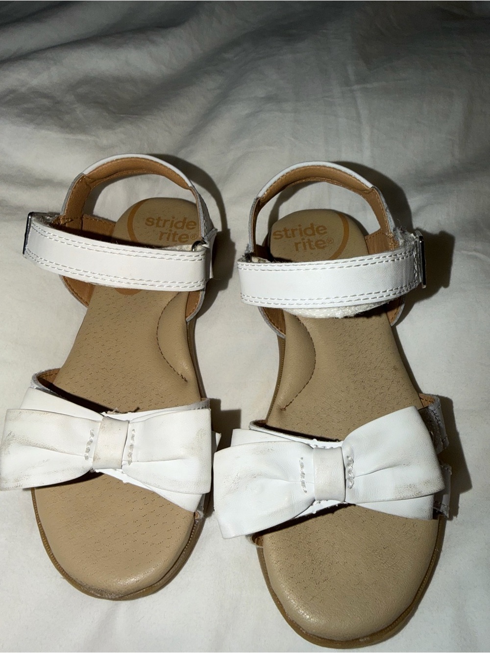 Stride Rite White Bow Girls' Sandals
